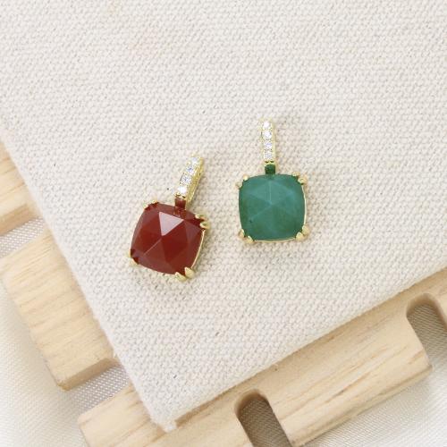 Cubic Zirconia Micro Pave Brass Pendant, with Glass, plated, DIY & micro pave cubic zirconia, more colors for choice, nickel, lead & cadmium free, 17.20x10x6.10mm, Sold By PC