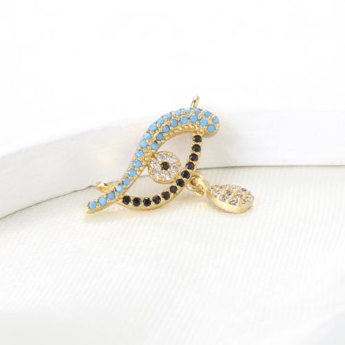 Cubic Zirconia Micro Pave Brass Pendant, plated, DIY & micro pave cubic zirconia, more colors for choice, nickel, lead & cadmium free, 19x9.40x2.90mm, Sold By PC