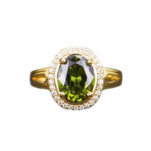 Cubic Zircon Brass Finger Ring, with Cubic Zirconia, 18K gold plated, fashion jewelry & for woman, Sold By PC