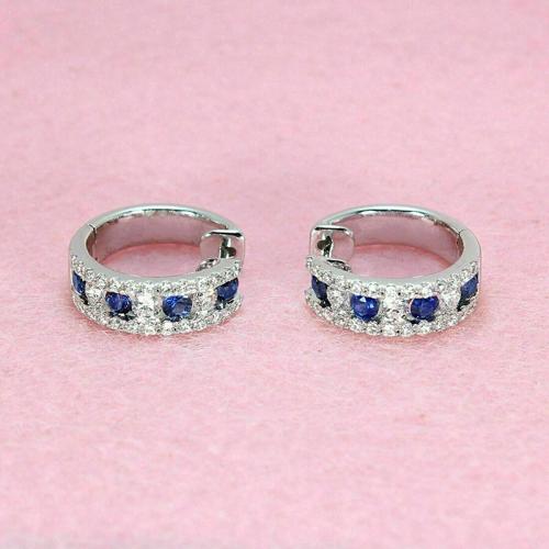 Befestiger Zirkonia Messing Ohrring, plattiert, Modeschmuck & Micro pave Zirkonia & für Frau, verkauft von Paar