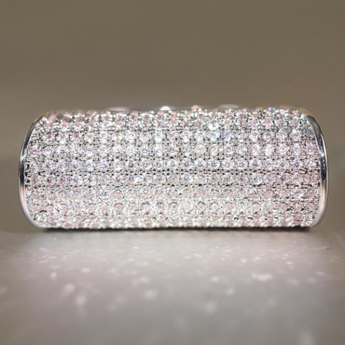 Cubic Zirconia Micro Pave Brass Ring, plated, different size for choice & micro pave cubic zirconia & for woman, Sold By PC