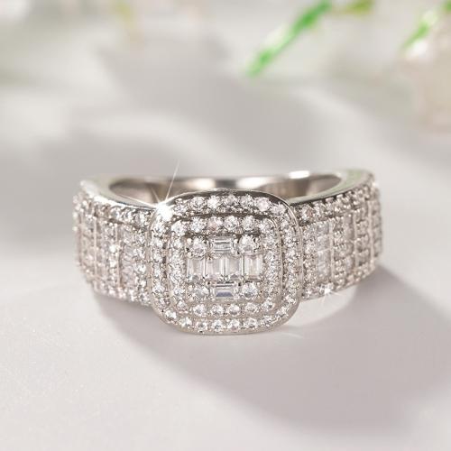 Cubic Zirconia Micro Pave Brass Ring, plated, different size for choice & micro pave cubic zirconia & for woman, Sold By PC