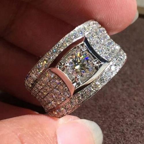 Cubic Zirconia Micro Pave Brass Ring, plated, different size for choice & micro pave cubic zirconia & for woman, Sold By PC