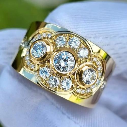 Cubic Zirconia Micro Pave Brass Ring, plated, different size for choice & micro pave cubic zirconia & for woman, Sold By PC