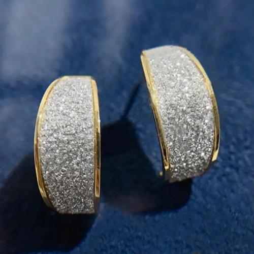 Brass Stud Earring, plated, fashion jewelry & for woman & two tone, Sold By Pair