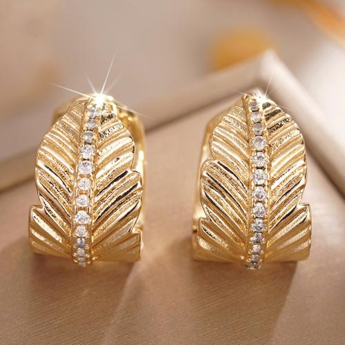 Cubic Zirconia Micro Pave Brass Earring, plated, fashion jewelry & micro pave cubic zirconia & for woman, Sold By Pair