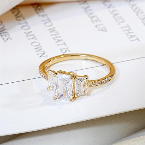 Cubic Zirconia Micro Pave Brass Ring, plated, fashion jewelry & micro pave cubic zirconia, more colors for choice, nickel, lead & cadmium free, 17mm, Sold By PC