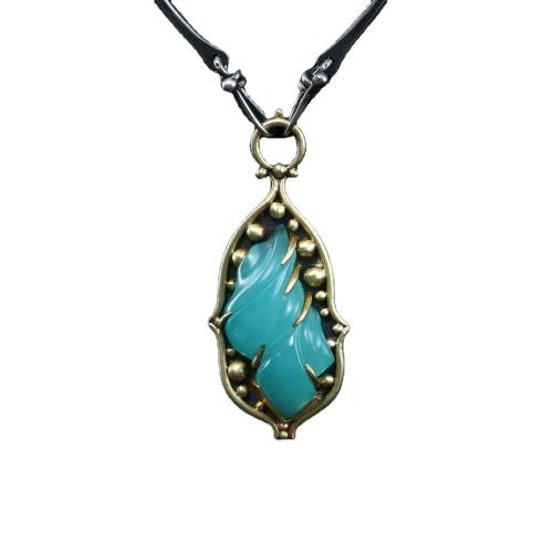 Fashion Locket Pendants, Tibetan Style, with Resin, plated, fashion jewelry, mixed colors, 35x16mm, Length:55 cm, Sold By PC