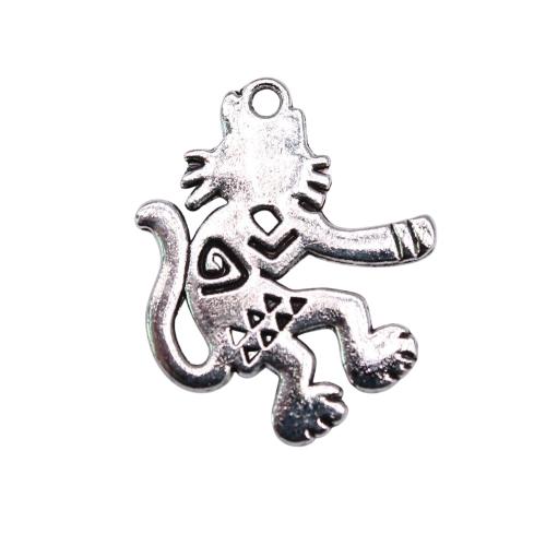 Pendentifs en alliage de zinc, Plaqué de couleur d'argent, DIY, 24x19mm, 10PC/sac, Vendu par sac
