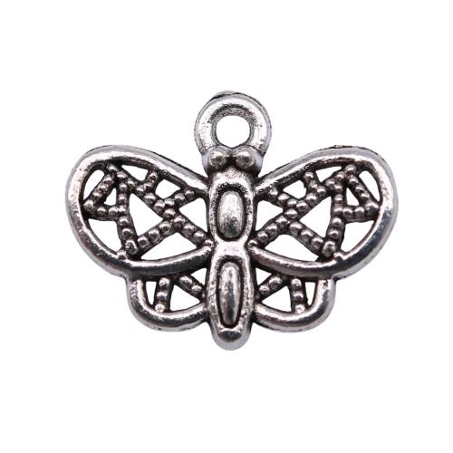 Pendentifs animaux en alliage de zinc, papillon, Plaqué de couleur d'argent, DIY & creux, 18x14mm, 20PC/sac, Vendu par sac