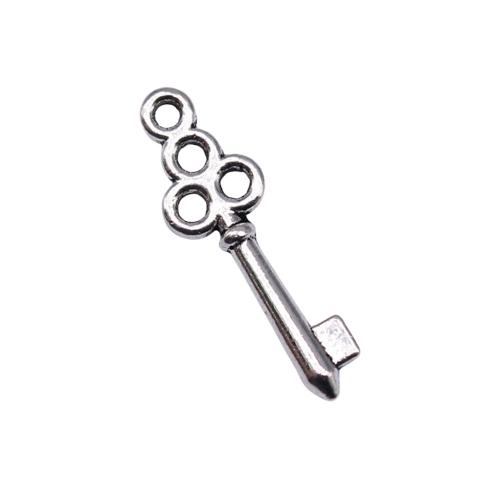 Zinklegierung Schlüssel Anhänger, plattiert, DIY, keine, 22x7mm, 40PCs/Tasche, verkauft von Tasche