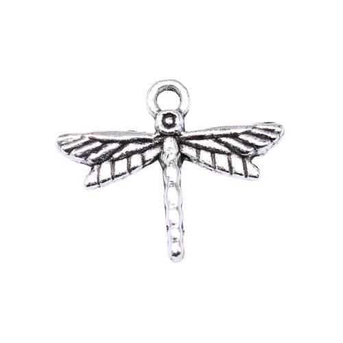 Tibetan Style Animal Pendants, Dragonfly, plated, DIY, more colors for choice, 16x19mm, 40PCs/Bag, Sold By Bag