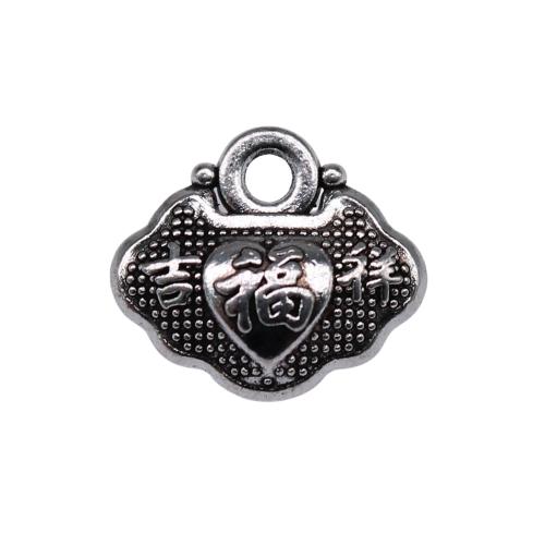 Zinklegierung Türschloss Anhänger, Langlebigkeit Lock, antik silberfarben plattiert, DIY, 12x10mm, 20PCs/Tasche, verkauft von Tasche