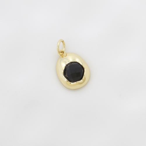 Brass Jewelry Pendants, with Glass, plated, DIY, more colors for choice, nickel, lead & cadmium free, 14x10.30x5.60mm, Sold By PC