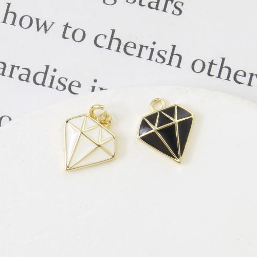 Brass Jewelry Pendants, Diamond Shape, plated, DIY & enamel, more colors for choice, 12.40x10.70x2.40mm, Sold By PC