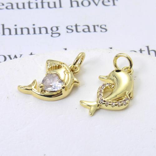 Befestigter Zirkonia Messing Anhänger, plattiert, DIY & Micro pave Zirkonia, keine, 15.50x9.60x2.80mm, verkauft von PC