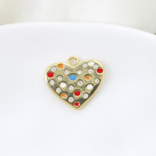 Befestigter Zirkonia Messing Anhänger, Traumfänger, plattiert, DIY & Micro pave Zirkonia & Emaille, keine, 14.20x15.60x1.40mm, verkauft von PC