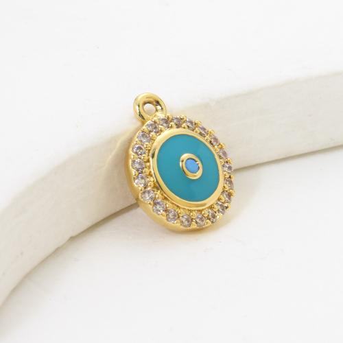 Cúbicos Circonia Colgante Latón Micro pavimenta, metal, Esférico, chapado, Bricolaje & micro arcilla de zirconia cúbica & esmalte, más colores para la opción, 12.30x10x2.70mm, Vendido por UD