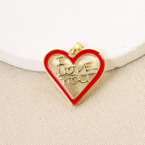 Brass Heart Pendants, plated, DIY & enamel & hollow, more colors for choice, 21x22.60x2.20mm, Sold By PC