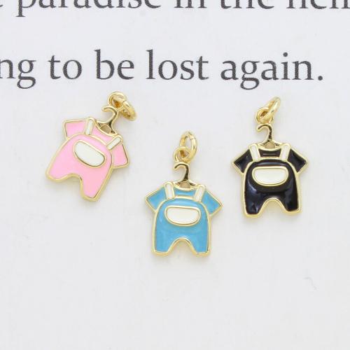 Brass Jewelry Pendants, Garment, plated, DIY & enamel, more colors for choice, 14.40x10x2.60mm, Sold By PC