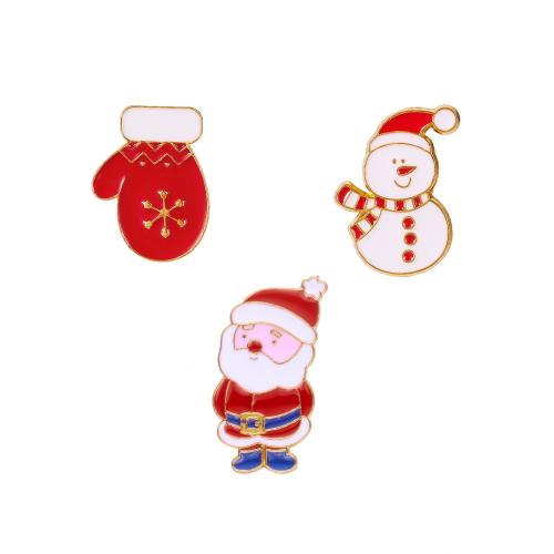 Christmas Brooches, Tibetan Style, three pieces & Unisex & different styles for choice & enamel, Sold By Set