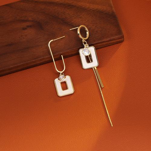 Cubic Zirconia Micro Pave Brass Earring, with Pearl Oyster, real gold plated, micro pave cubic zirconia & for woman & hollow, Sold By Pair