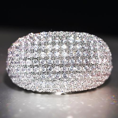 Kubische Zro2-Micro Pave Messingring, Messing, plattiert, verschiedene Größen vorhanden & Micro pave Zirkonia & für Frau, verkauft von PC