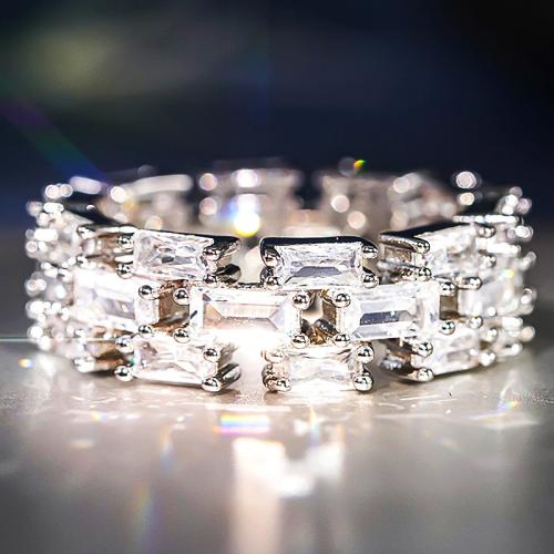 Kubische Zro2-Micro Pave Messingring, Messing, plattiert, verschiedene Größen vorhanden & Micro pave Zirkonia & für Frau & hohl, verkauft von PC