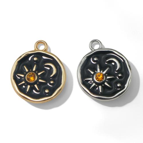 Zink-Legierung-Emaille-Anhänger, Zinklegierung, plattiert, DIY & mit Strass, keine, verkauft von PC