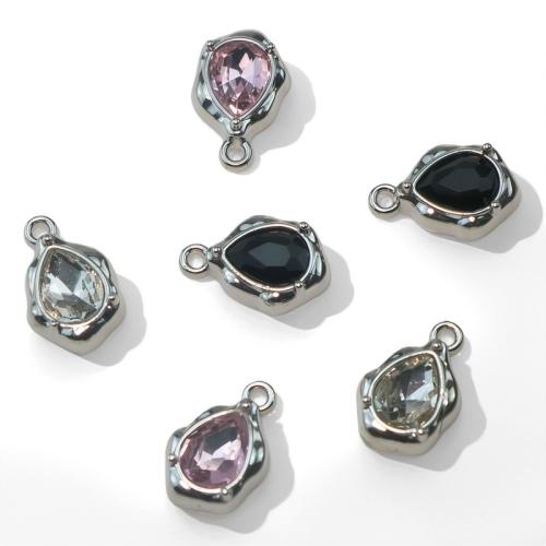 Zinc alliage strass Pendants, alliage de zinc, Placage, DIY & avec strass, plus de couleurs à choisir, Vendu par PC