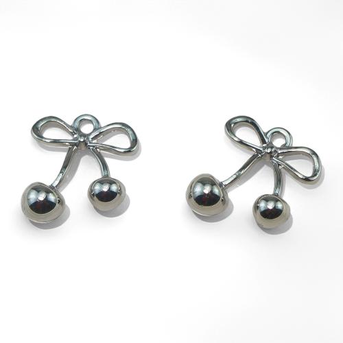 Tibetan Style fruits forme pendentifs, alliage de zinc, cerise, Placage de couleur argentée, DIY, argent, Vendu par PC