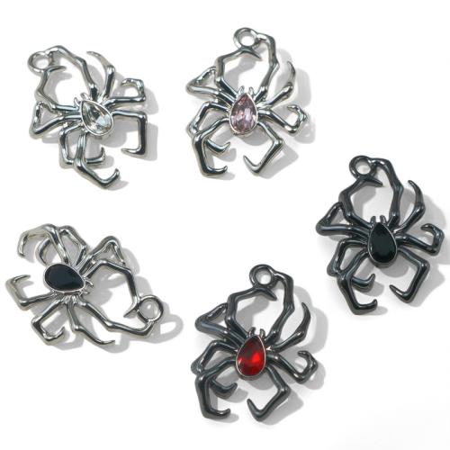 Colgantes de diamantes de imitación de la aleación de zinc, Araña, chapado, Bricolaje & con diamantes de imitación, más colores para la opción, Vendido por UD