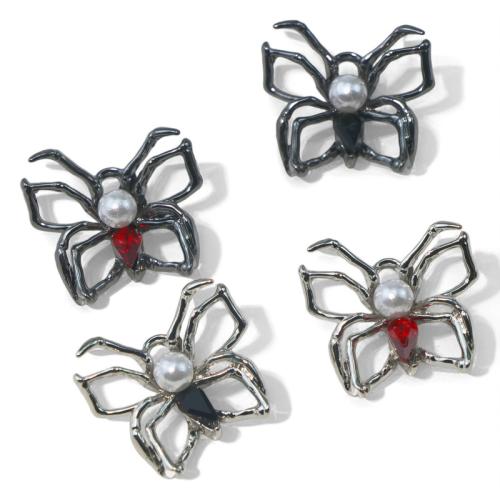 Colgantes de diamantes de imitación de la aleación de zinc, con Perlas plásticas, Mariposa, chapado, Bricolaje & con diamantes de imitación, más colores para la opción, Vendido por UD