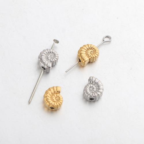 Edelstahl-Beads, 304 Edelstahl, Strandschnecke, plattiert, DIY, keine, verkauft von PC