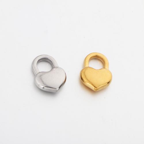 Нержавеющая сталь Сердце Подвески, Нержавеющая сталь 304, Замок, Другое покрытие, DIY, Много цветов для выбора, продается PC