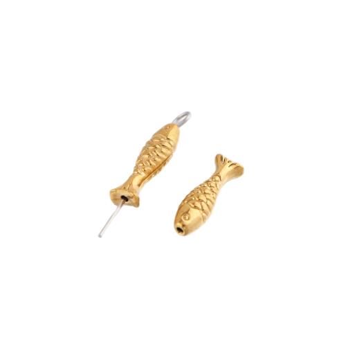 Perlas de acero inoxidable, acero inoxidable 304, Pez, chapado, Bricolaje, más colores para la opción, Vendido por UD