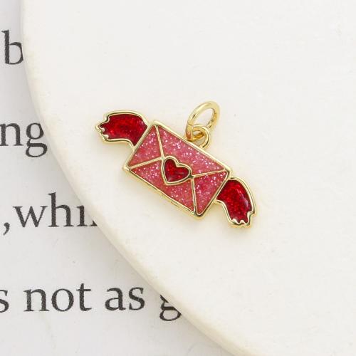 Латунные ювелирные кулоны, Латунь, Конверт, Другое покрытие, DIY & эмаль, Много цветов для выбора, не содержит никель, свинец, 9x20x2.20mm, продается PC