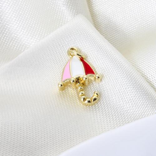 Латунные ювелирные кулоны, Латунь, Зонтик, Другое покрытие, DIY & эмаль, Много цветов для выбора, не содержит никель, свинец, 14.60x9.70x3.90mm, продается PC