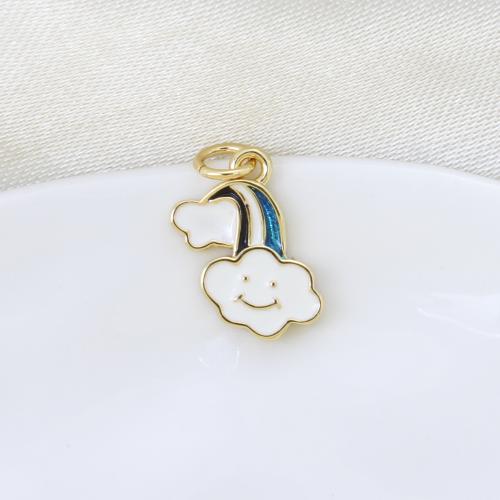 Brass Jewelry Pendants, Cloud, plated, DIY & enamel, more colors for choice, nickel, lead & cadmium free, 14.80x8.80x1.80mm, Sold By PC