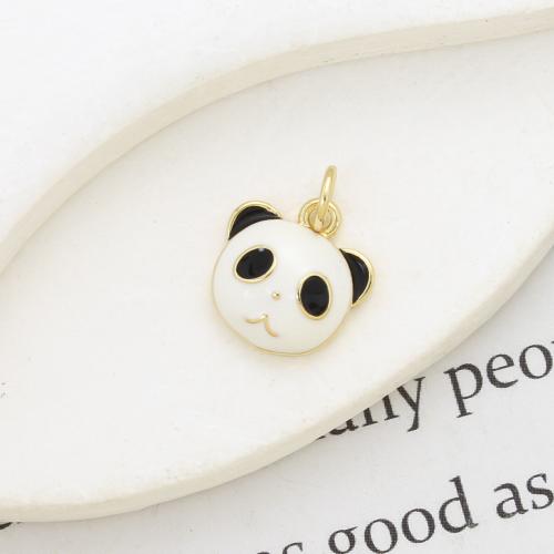 Brass Jewelry Pendants, Panda, plated, DIY & enamel, more colors for choice, nickel, lead & cadmium free, 12x11.60x3.80mm, Sold By PC