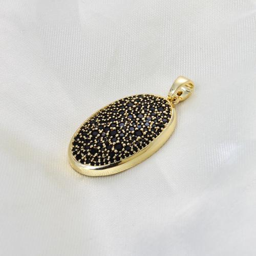 Befestigter Zirkonia Messing Anhänger, Etwas rund, plattiert, DIY & Micro pave Zirkonia, keine, frei von Nickel, Blei & Kadmium, 33x20x4mm, verkauft von PC