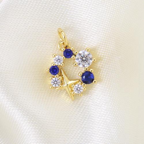 Cúbicos Circonia Colgante Latón Micro pavimenta, metal, chapado, Bricolaje & micro arcilla de zirconia cúbica, más colores para la opción, libre de níquel, plomo & cadmio, 14.50x12.70x3.20mm, Vendido por UD