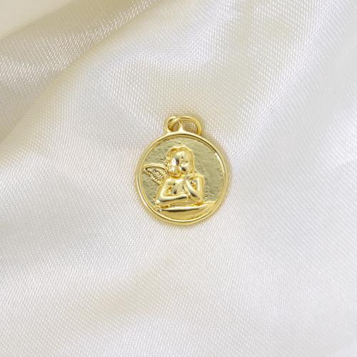 Brass Jewelry Pendants, Angel, plated, DIY, gold, nickel, lead & cadmium free, 16.70x14x2.80mm, Sold By PC