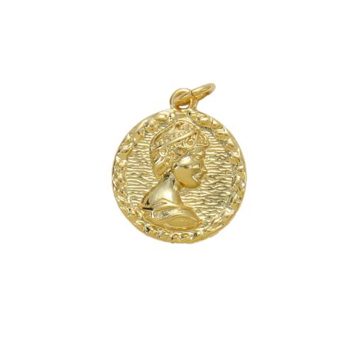 Messing Schmuck Anhänger, rund, plattiert, DIY, Goldfarbe, frei von Nickel, Blei & Kadmium, 17x14.80x2.80mm, verkauft von PC