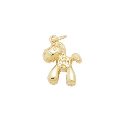 Brass Jewelry Pendants, Horse, plated, DIY, gold, nickel, lead & cadmium free, 15.30x12.40x6.40mm, Sold By PC