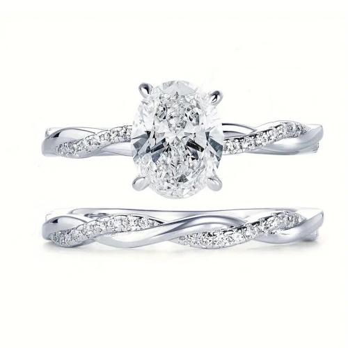 Cubique anneau en laiton Circonia Micro Pave, Placage, 2 pièces & normes différentes pour le choix & pavé de micro zircon & pour femme, Vendu par fixé