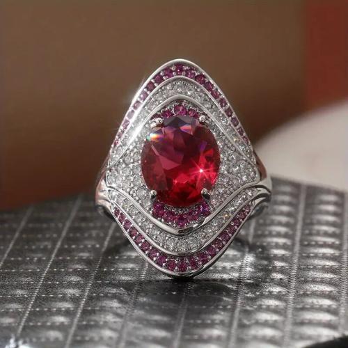 Kubische Zro2-Micro Pave Messingring, Messing, plattiert, verschiedene Größen vorhanden & Micro pave Zirkonia & für Frau, verkauft von PC