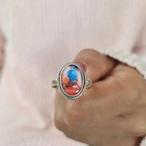 Messing Fingerring, plattiert, verschiedene Größen vorhanden & für Frau & Epoxy Aufkleber & Aufkleber, verkauft von PC