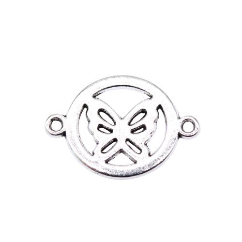 Connecteur en alliage de Zinc animal, papillon, Plaqué de couleur d'argent, DIY & creux, 20x14mm, 20PC/sac, Vendu par sac