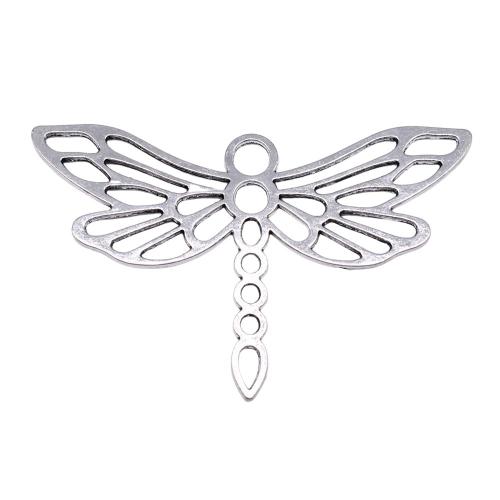 Tibetan Style Animal Pendants, Dragonfly, antique silver color plated, DIY & hollow, 74x45mm, Sold By PC
